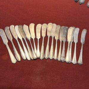 Antique silver plate butter knives